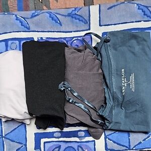 4 Ann Taylor camis. Spaghetti straps. Good condition white, black, Grey and blue